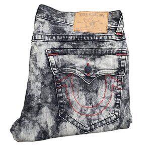 True Religion Jeans Size 34 STRAIGHT CAMO GRAY